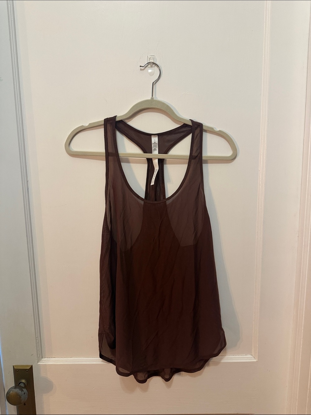 lululemon athletica Brown Sheer Racerback Tank